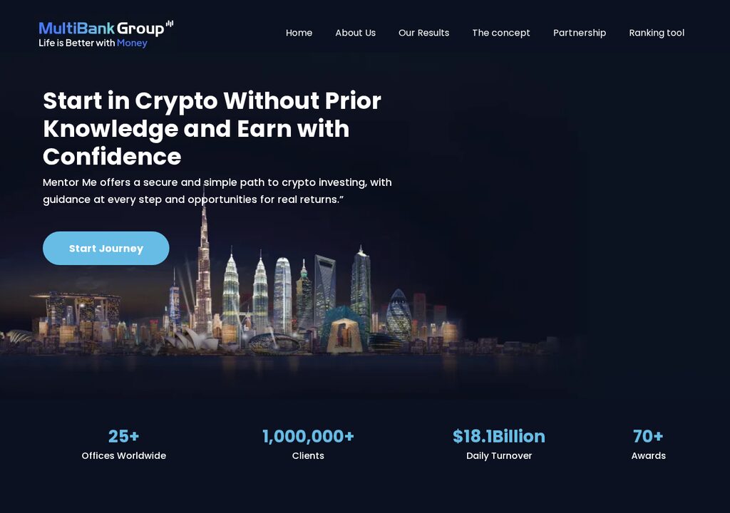 MultiBank - Crypto Funnel hero section preview